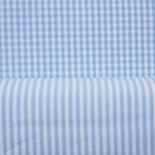 Cotton Vichy Extra Wide - Mini Gingham - Ice Blue