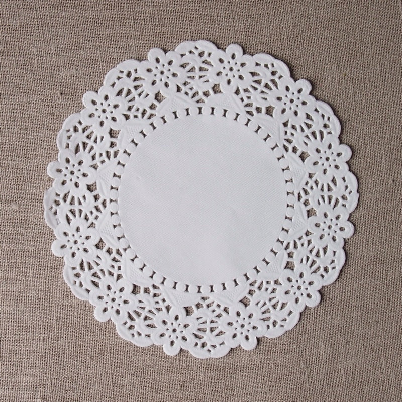 White Round Doilies - 6.5 inches