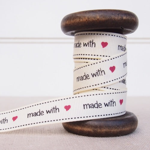 Made with Love Grosgrain Ribbon - 16mm