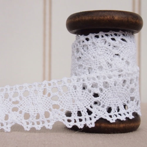 Crochet Lace Trim - 30mm - White