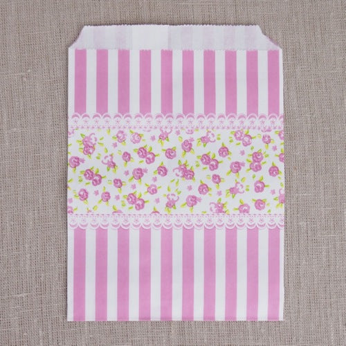 Floral Stripe Paper Bags
