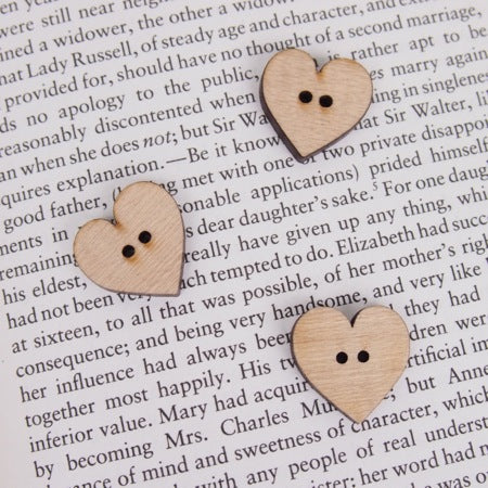 Large Heart Wooden Buttons