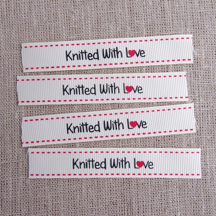 Knitted with Love Grosgrain Labels - 16mm