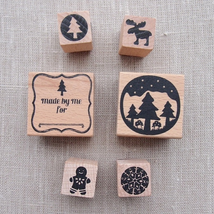 Country Christmas Wooden Stamp Set