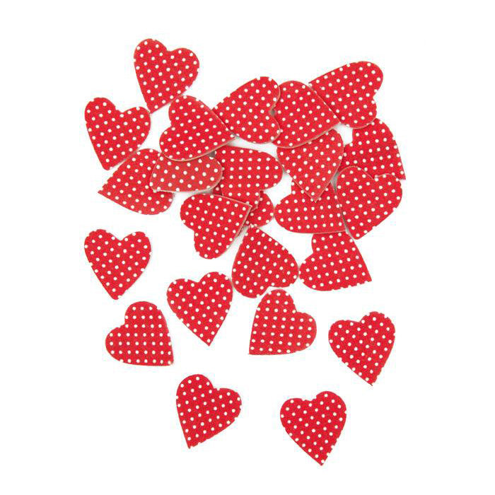 Red Polka Dot Heart Embellishments