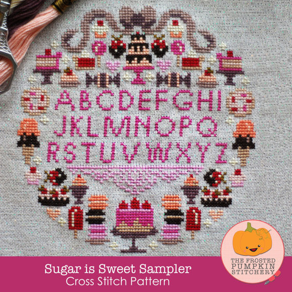 Frosted Pumpkin Stitchery - Sugar is Sweet Sampler Paper Pattern