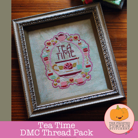 Frosted Pumpkin Stitchery - Tea Time DMC Thread Pack