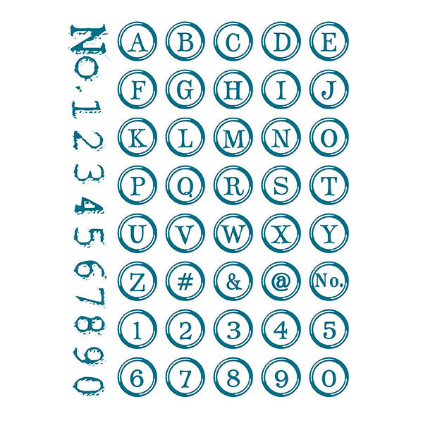 Typewriter Key Alphabet Acrylic Stamp Set