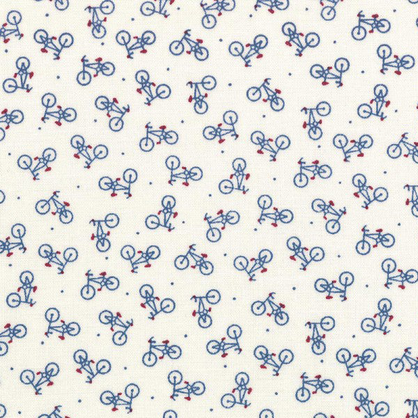 Lecien American Country - White/Blue Bicycles